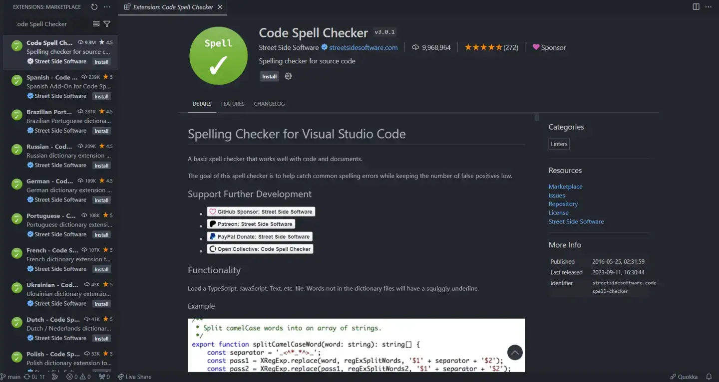 Code Spell Checker